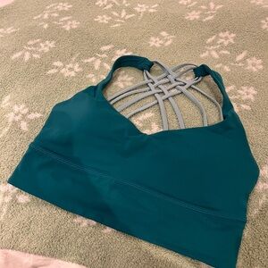 Teal Strappy Sports Bra
